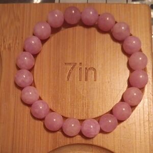 Pink Kunzite Gemstone Beaded Stretch Bracelet